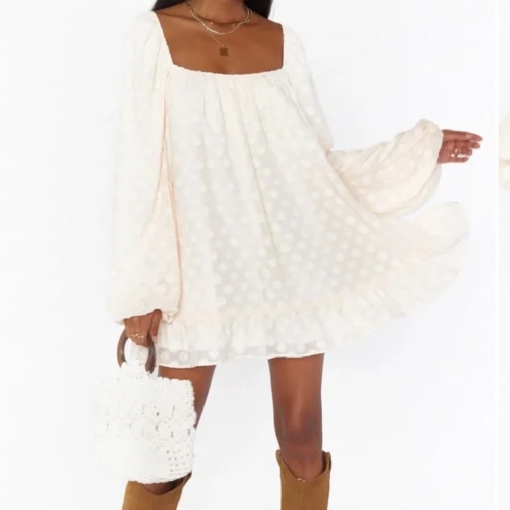 Show Me Your Mumu Briar Dress cream polka dot.